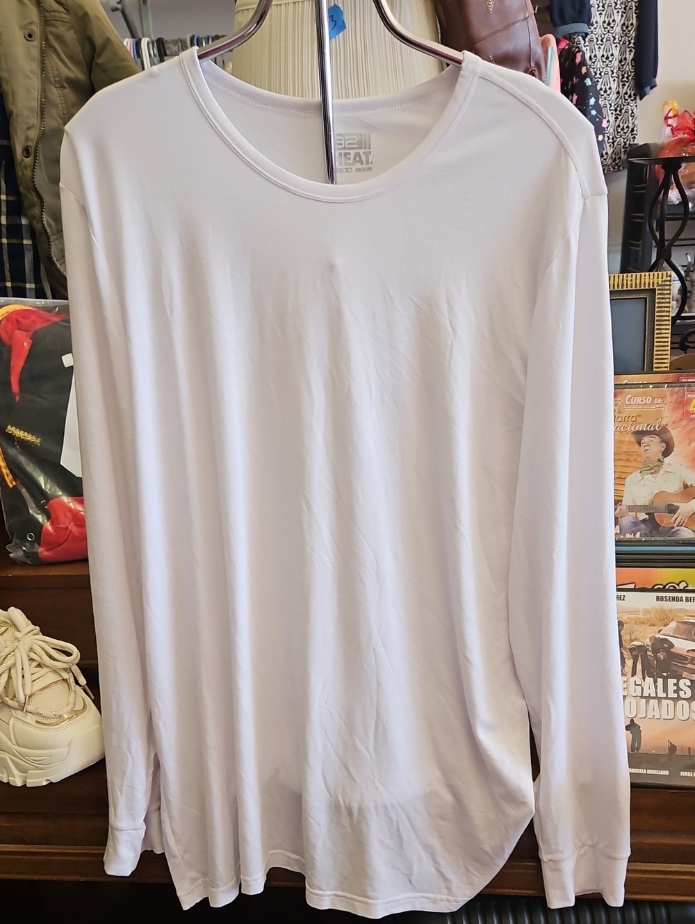 32 Degrees Men's Long Sleeve Crew Neck Shirt - White